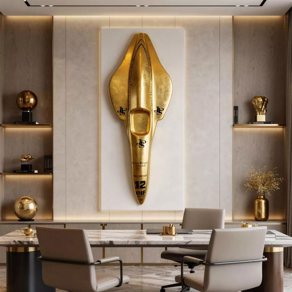 Gold-Formula-1-Nose-Cone-Sculpture-Olympus-C